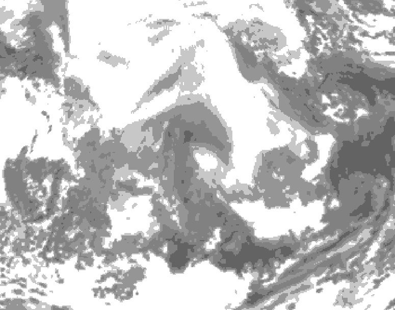 GDPS total cloud 162 hour forecast chart for Canada based on 2026/02/13 0000Z data