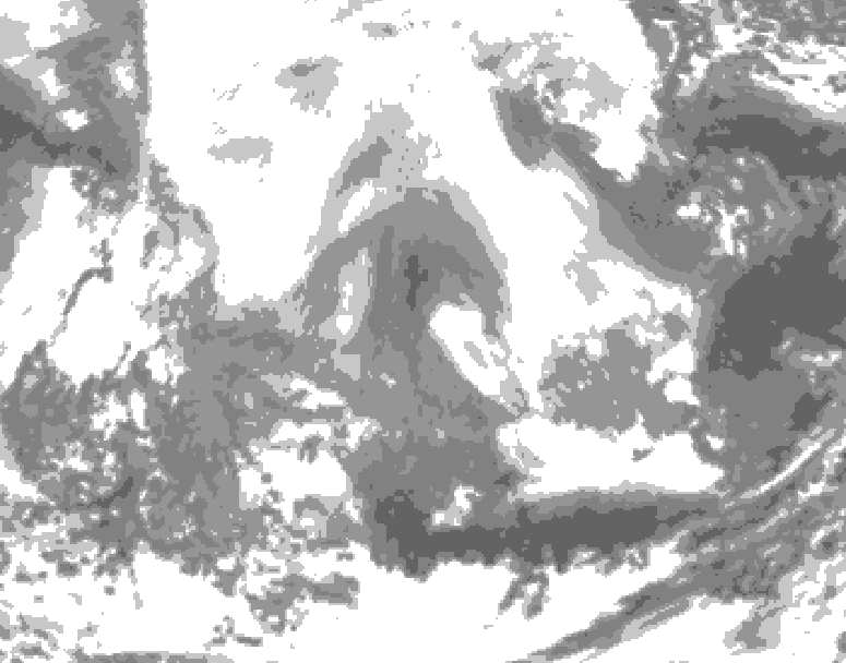 GDPS total cloud 168 hour forecast chart for Canada based on 2026/02/13 0000Z data