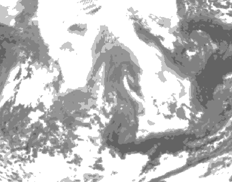 GDPS total cloud 174 hour forecast chart for Canada based on 2026/02/13 0000Z data