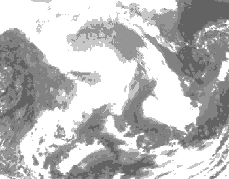 GDPS total cloud 210 hour forecast chart for Canada based on 2026/02/13 0000Z data