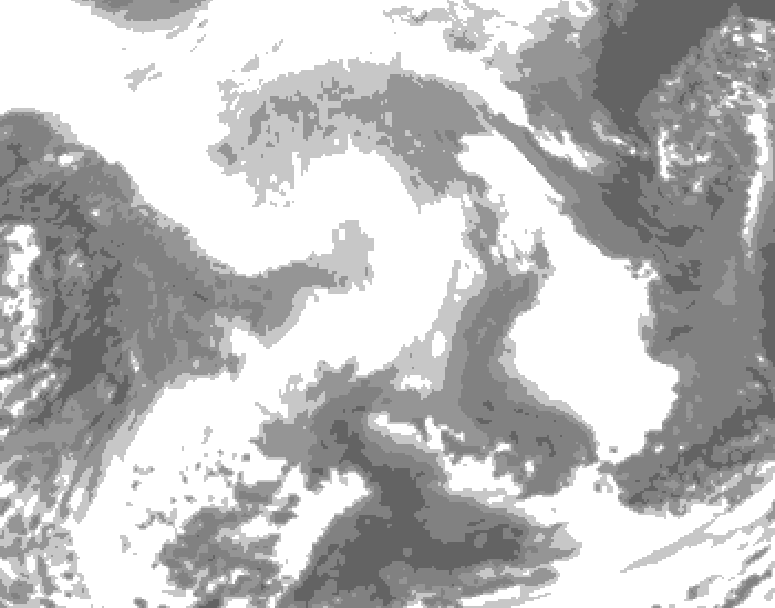 GDPS total cloud 216 hour forecast chart for Canada based on 2026/02/13 0000Z data