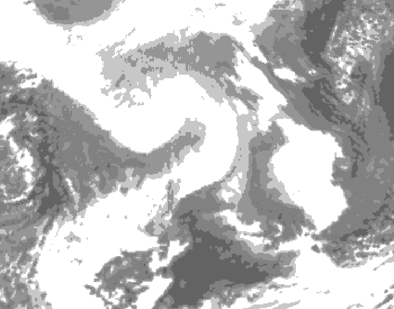 GDPS total cloud 222 hour forecast chart for Canada based on 2026/02/13 0000Z data