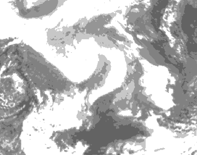 GDPS total cloud 228 hour forecast chart for Canada based on 2026/02/13 0000Z data