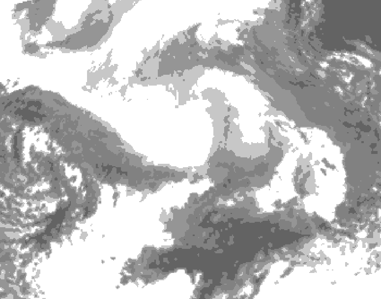 GDPS total cloud 240 hour forecast chart for Canada based on 2026/02/13 0000Z data