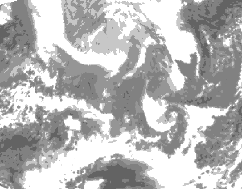 GDPS total cloud 024 hour forecast chart for Canada based on 2026/02/13 1200Z data