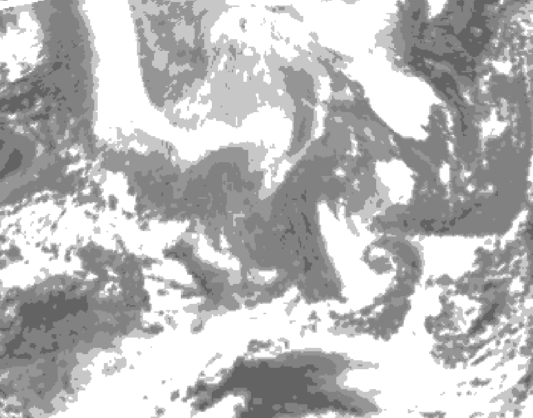 GDPS total cloud 030 hour forecast chart for Canada based on 2026/02/13 1200Z data