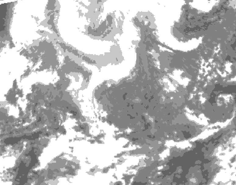 GDPS total cloud 072 hour forecast chart for Canada based on 2026/02/13 1200Z data