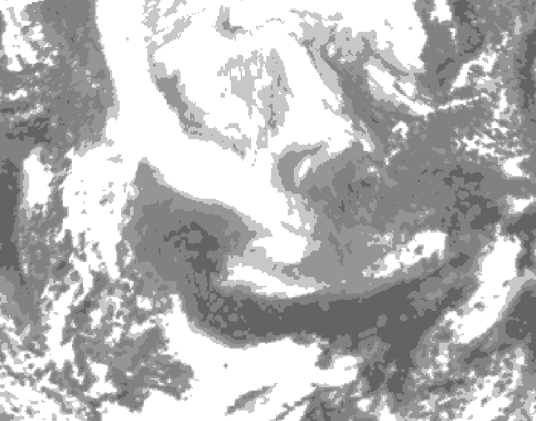 GDPS total cloud 120 hour forecast chart for Canada based on 2026/02/13 1200Z data