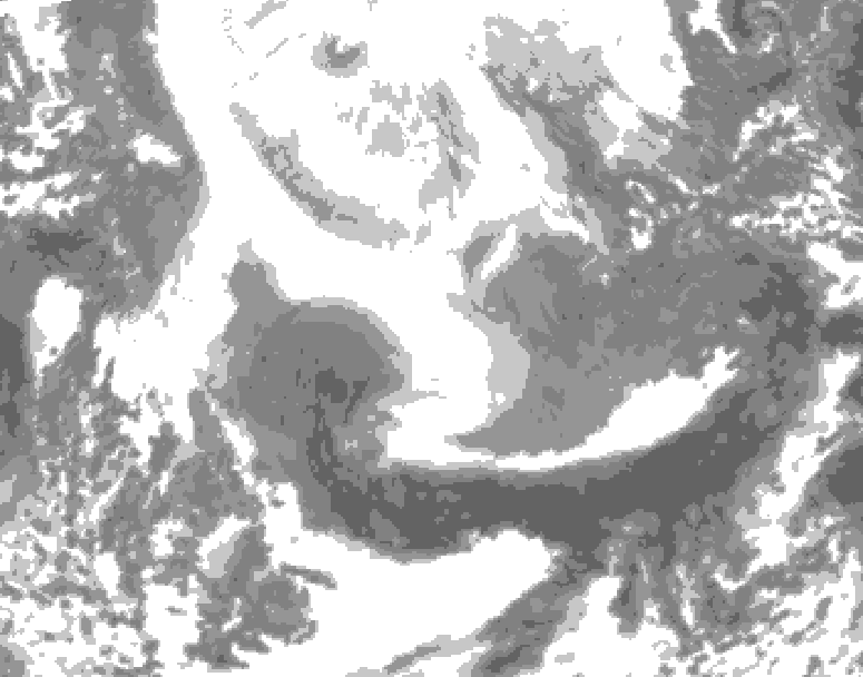 GDPS total cloud 126 hour forecast chart for Canada based on 2026/02/13 1200Z data