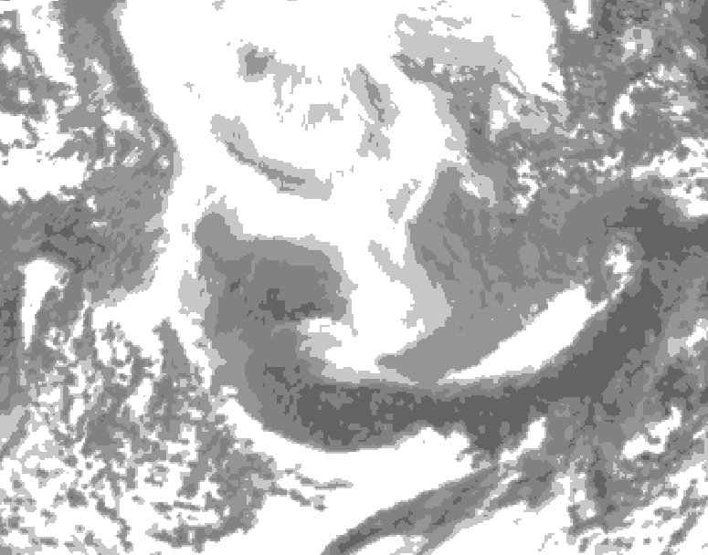 GDPS total cloud 132 hour forecast chart for Canada based on 2026/02/13 1200Z data