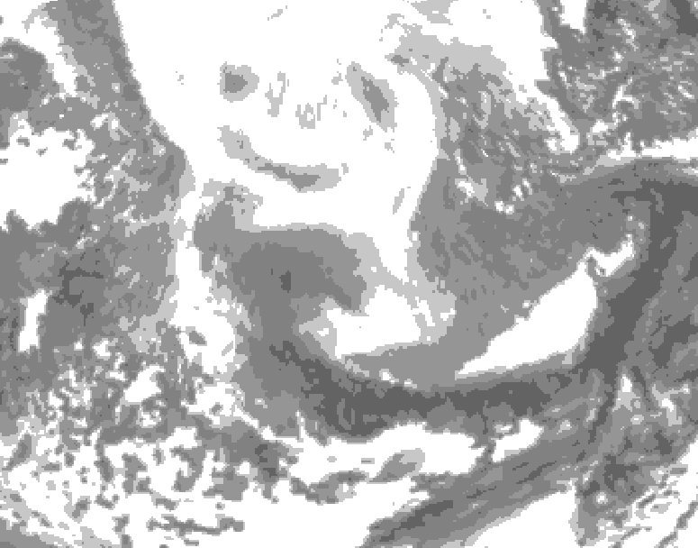 GDPS total cloud 138 hour forecast chart for Canada based on 2026/02/13 1200Z data