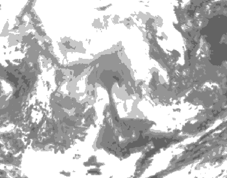 GDPS total cloud 162 hour forecast chart for Canada based on 2026/02/13 1200Z data