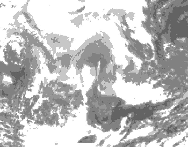 GDPS total cloud 168 hour forecast chart for Canada based on 2026/02/13 1200Z data
