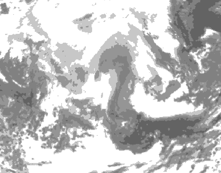 GDPS total cloud 174 hour forecast chart for Canada based on 2026/02/13 1200Z data