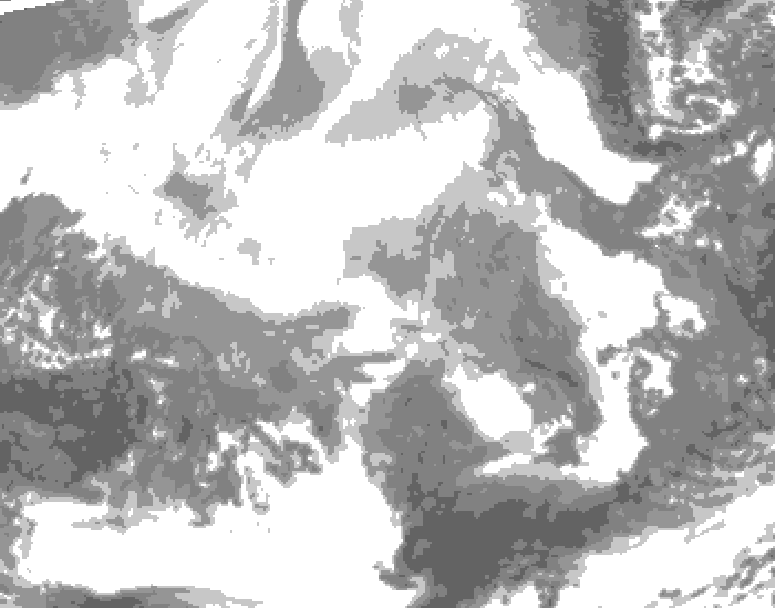 GDPS total cloud 210 hour forecast chart for Canada based on 2026/02/13 1200Z data