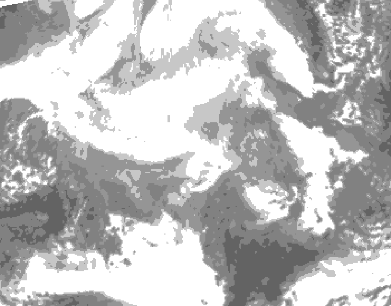 GDPS total cloud 216 hour forecast chart for Canada based on 2026/02/13 1200Z data