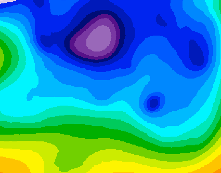 GDPS 500 millibar geopotential height 006 hour forecast chart for Canada based on 2026/02/14 0000Z data