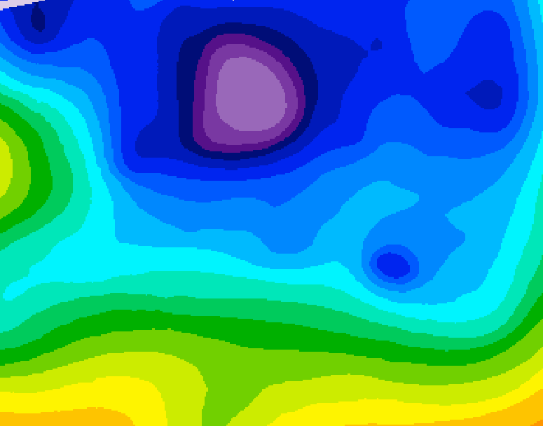 GDPS 500 millibar geopotential height 018 hour forecast chart for Canada based on 2026/02/14 0000Z data