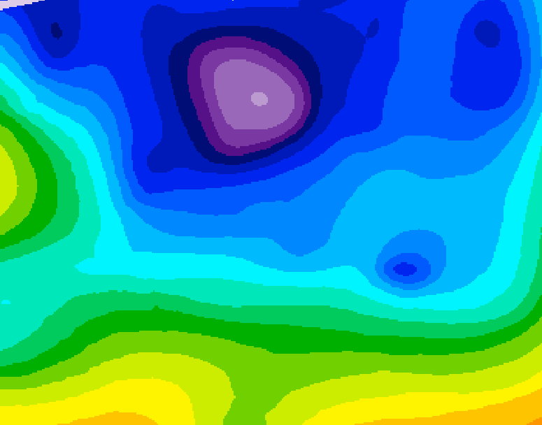 GDPS 500 millibar geopotential height 024 hour forecast chart for Canada based on 2026/02/14 0000Z data