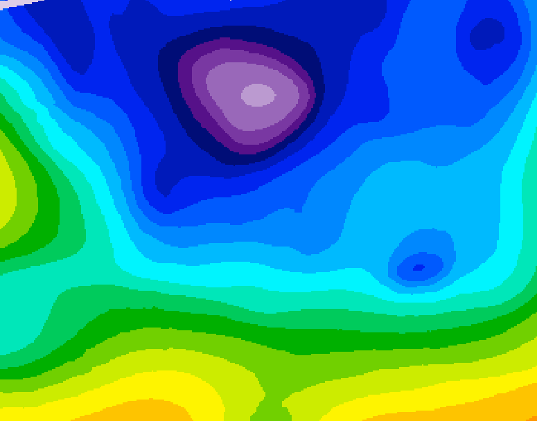 GDPS 500 millibar geopotential height 030 hour forecast chart for Canada based on 2026/02/14 0000Z data