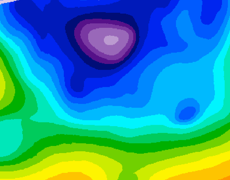 GDPS 500 millibar geopotential height 036 hour forecast chart for Canada based on 2026/02/14 0000Z data