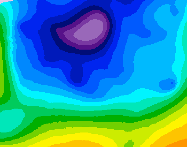 GDPS 500 millibar geopotential height 054 hour forecast chart for Canada based on 2026/02/14 0000Z data