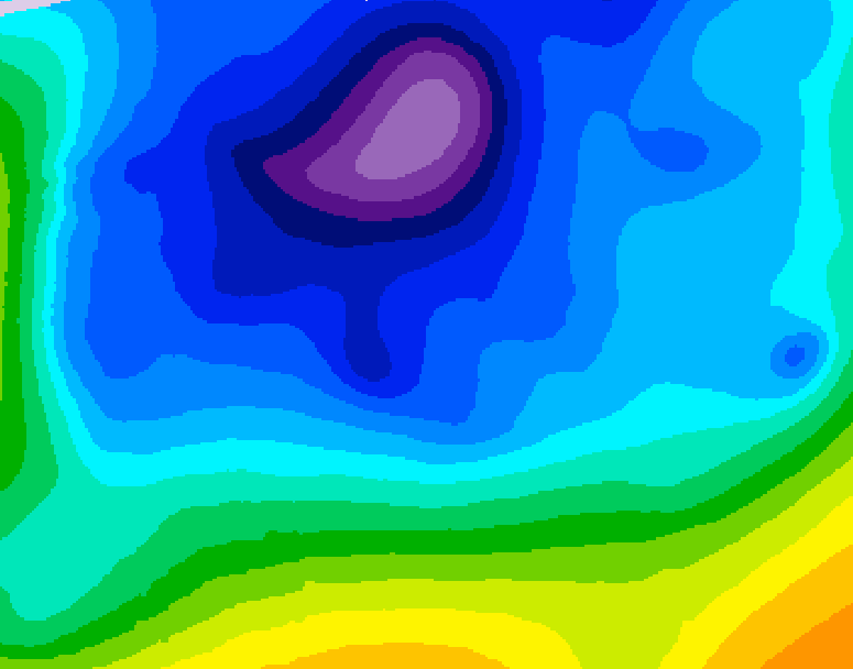 GDPS 500 millibar geopotential height 060 hour forecast chart for Canada based on 2026/02/14 0000Z data