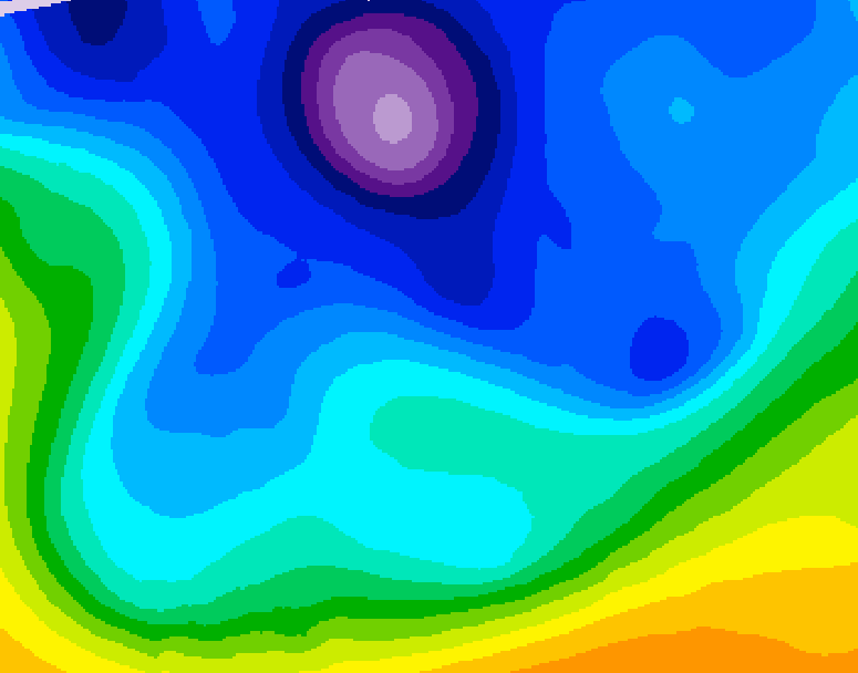GDPS 500 millibar geopotential height 114 hour forecast chart for Canada based on 2026/02/14 0000Z data