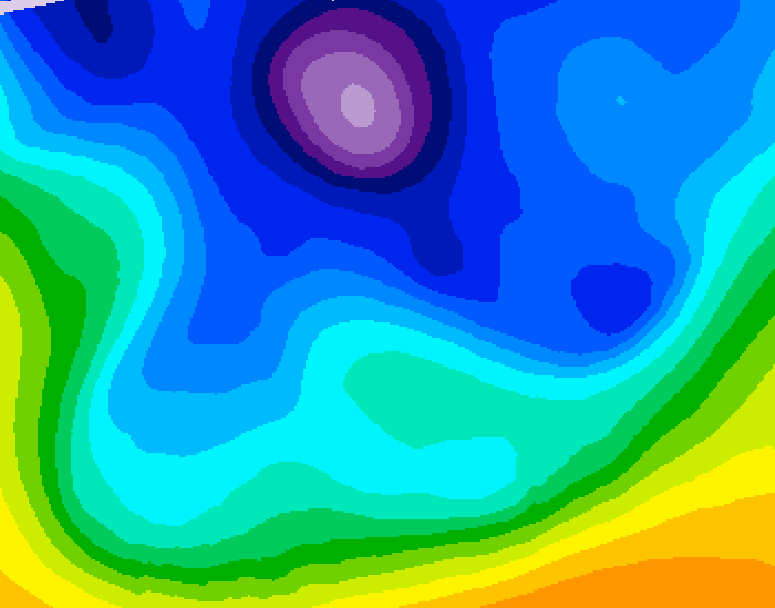 GDPS 500 millibar geopotential height 120 hour forecast chart for Canada based on 2026/02/14 0000Z data