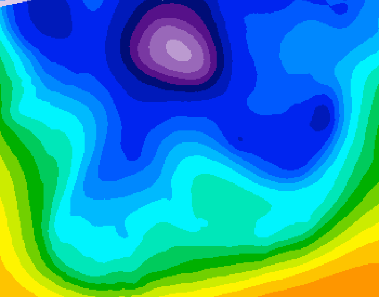 GDPS 500 millibar geopotential height 132 hour forecast chart for Canada based on 2026/02/14 0000Z data