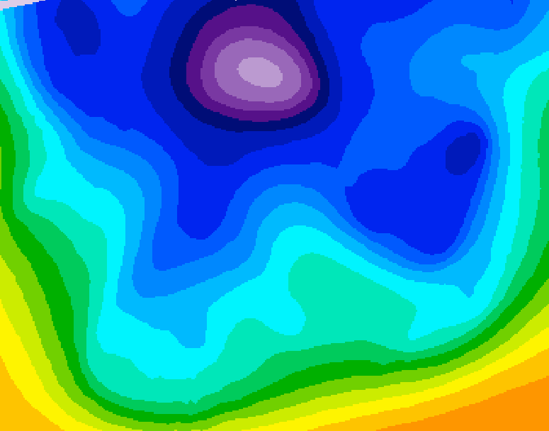 GDPS 500 millibar geopotential height 138 hour forecast chart for Canada based on 2026/02/14 0000Z data
