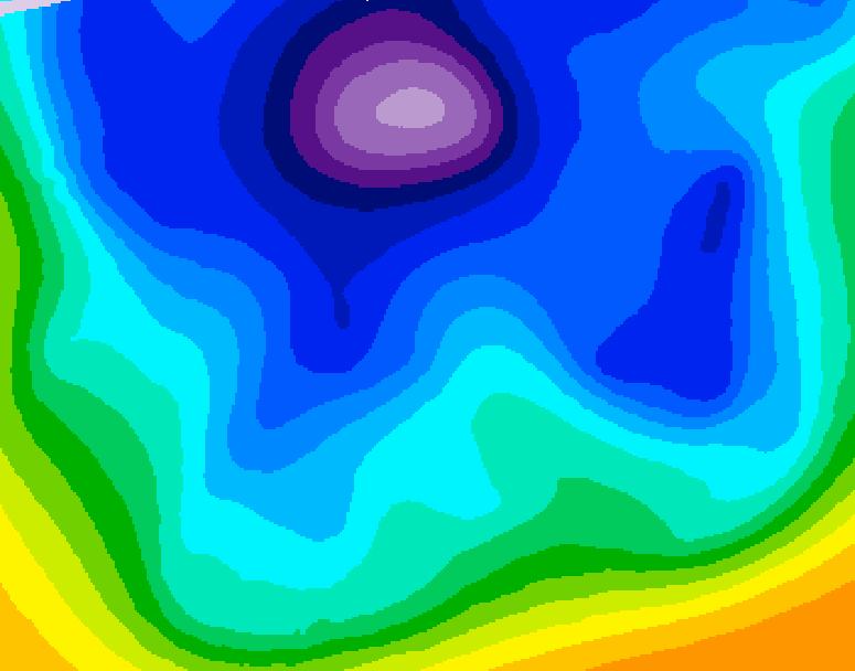GDPS 500 millibar geopotential height 144 hour forecast chart for Canada based on 2026/02/14 0000Z data