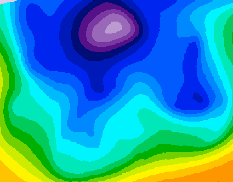 GDPS 500 millibar geopotential height 150 hour forecast chart for Canada based on 2026/02/14 0000Z data