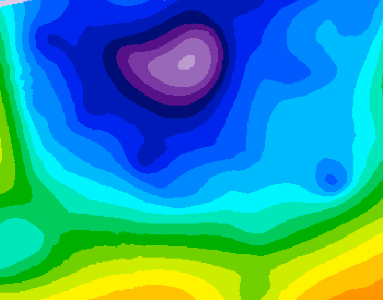 GDPS 500 millibar geopotential height 036 hour forecast chart for Canada based on 2026/02/14 1200Z data