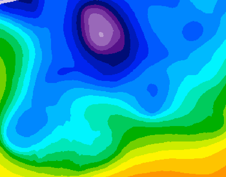 GDPS 500 millibar geopotential height 084 hour forecast chart for Canada based on 2026/02/14 1200Z data