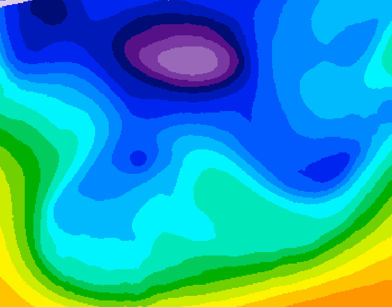 GDPS 500 millibar geopotential height 120 hour forecast chart for Canada based on 2026/02/14 1200Z data