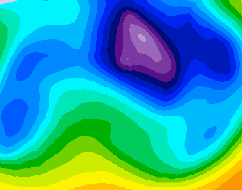GDPS 500 millibar geopotential height 216 hour forecast chart for Canada based on 2026/02/14 1200Z data