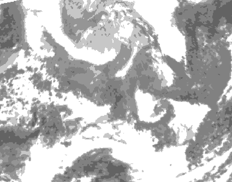 GDPS total cloud 006 hour forecast chart for Canada based on 2026/02/14 0000Z data