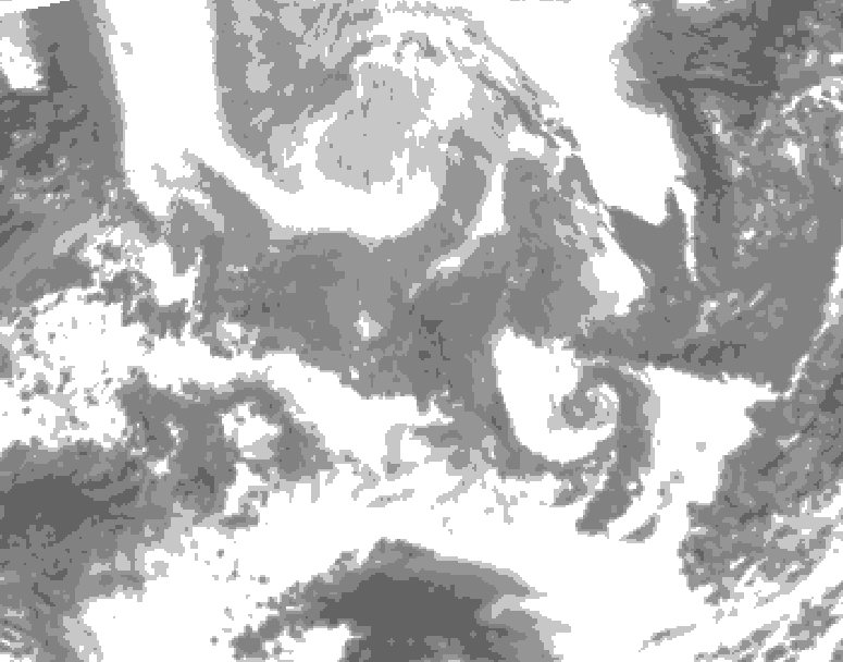GDPS total cloud 012 hour forecast chart for Canada based on 2026/02/14 0000Z data