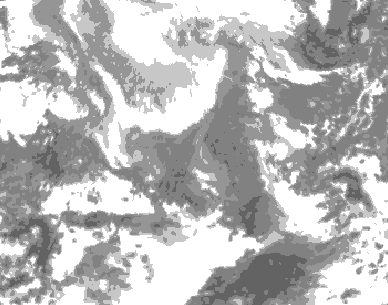GDPS total cloud 042 hour forecast chart for Canada based on 2026/02/14 0000Z data
