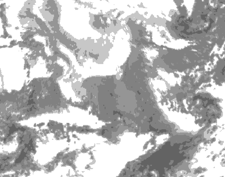 GDPS total cloud 048 hour forecast chart for Canada based on 2026/02/14 0000Z data