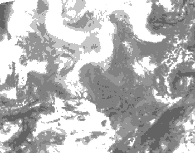 GDPS total cloud 060 hour forecast chart for Canada based on 2026/02/14 0000Z data