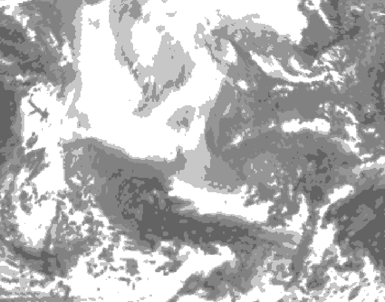 GDPS total cloud 096 hour forecast chart for Canada based on 2026/02/14 0000Z data