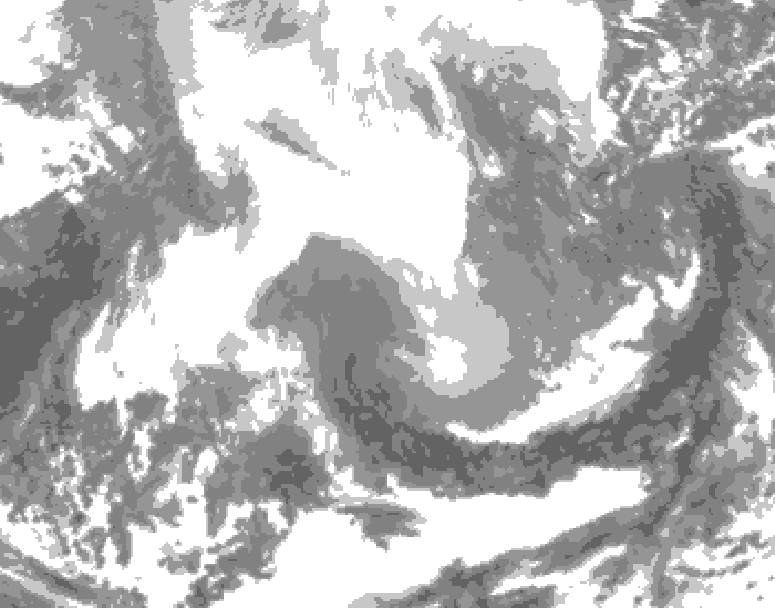 GDPS total cloud 132 hour forecast chart for Canada based on 2026/02/14 0000Z data