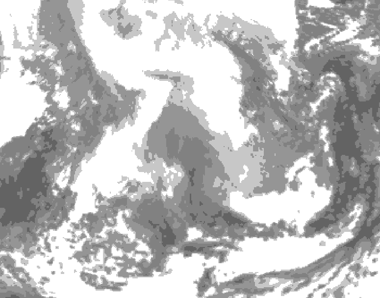 GDPS total cloud 144 hour forecast chart for Canada based on 2026/02/14 0000Z data