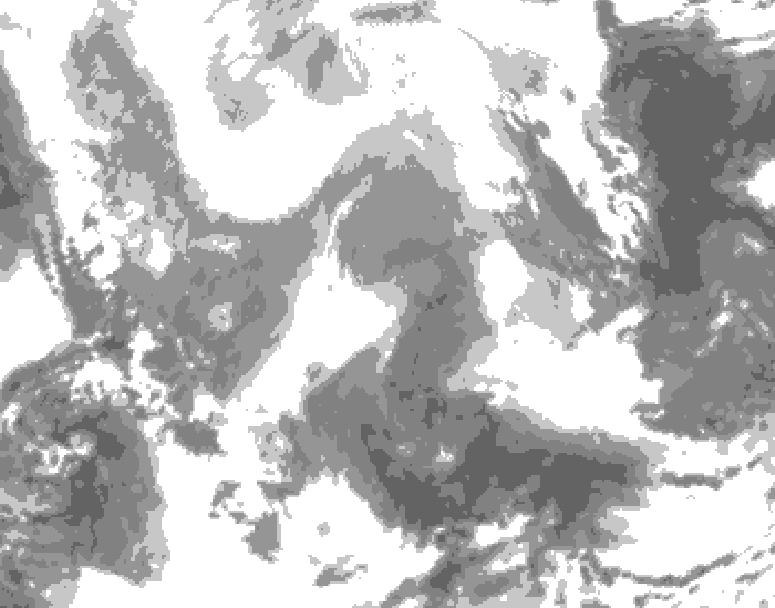 GDPS total cloud 162 hour forecast chart for Canada based on 2026/02/14 0000Z data