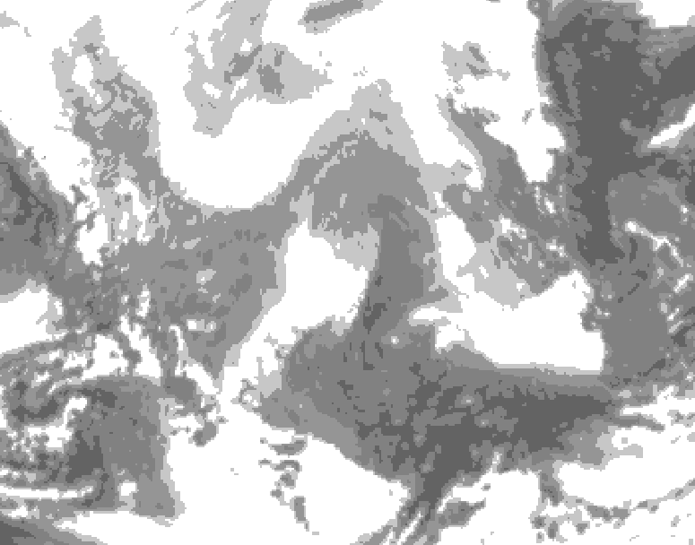 GDPS total cloud 168 hour forecast chart for Canada based on 2026/02/14 0000Z data