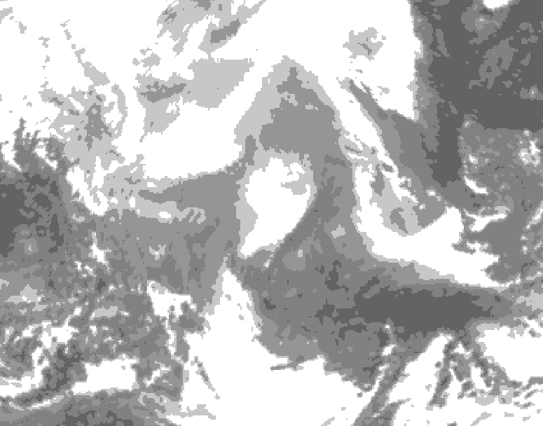 GDPS total cloud 180 hour forecast chart for Canada based on 2026/02/14 0000Z data