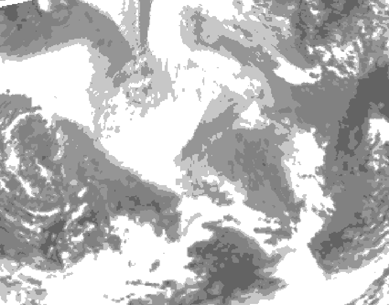 GDPS total cloud 222 hour forecast chart for Canada based on 2026/02/14 0000Z data
