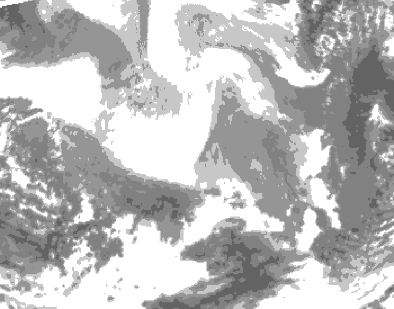 GDPS total cloud 228 hour forecast chart for Canada based on 2026/02/14 0000Z data